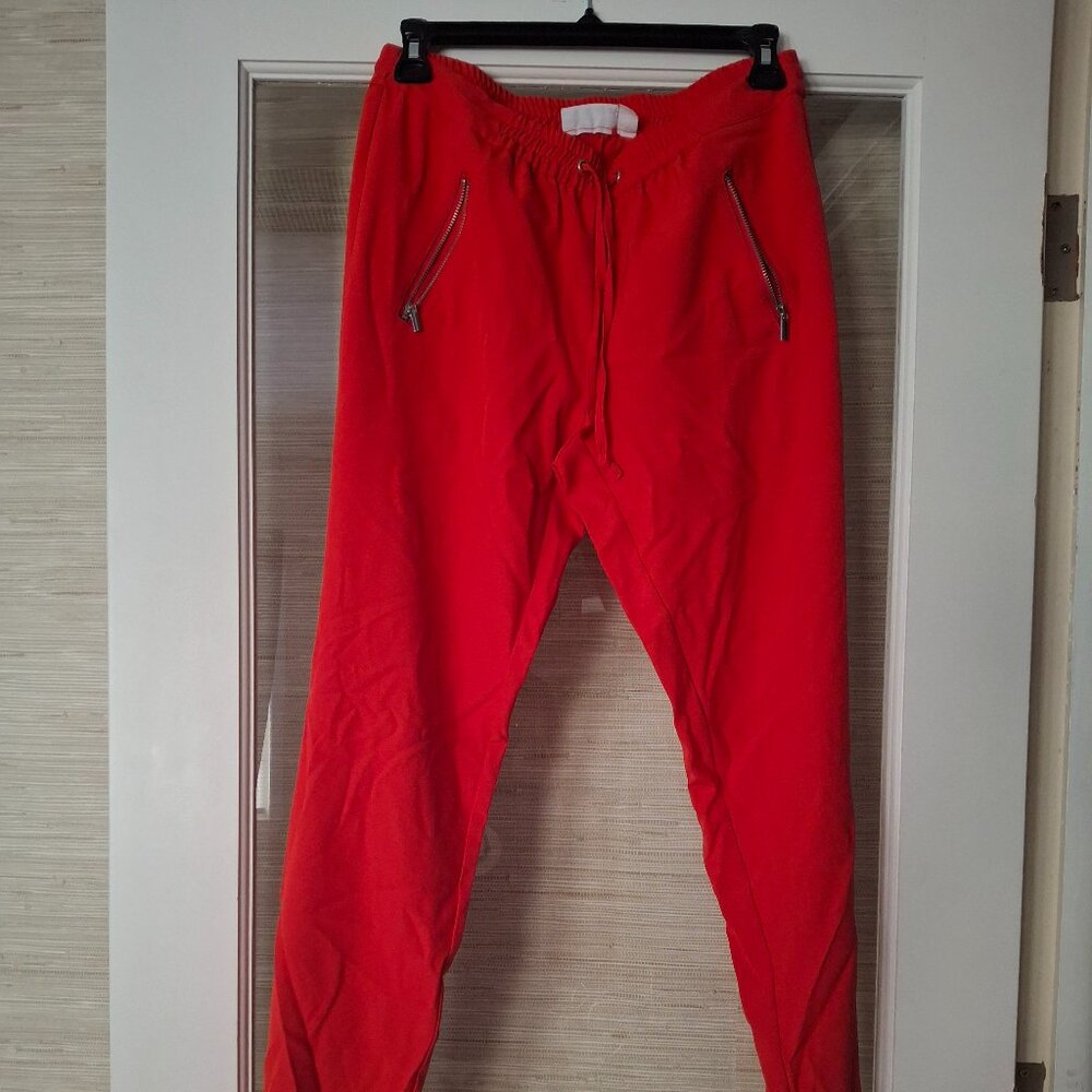 Bright Red NYC Gathered Stretch Pants